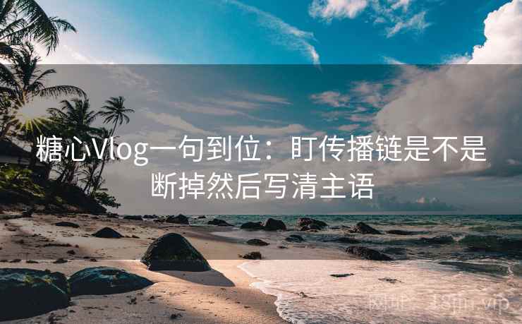 糖心Vlog一句到位：盯传播链是不是断掉然后写清主语  第1张