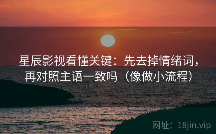 星辰影视看懂关键:先去掉情绪词,再对照主语一致吗(像做小流程) 第2张 星辰影视看懂关键:先去掉情绪词,再对照主语一致吗(像做小流程) 第2张